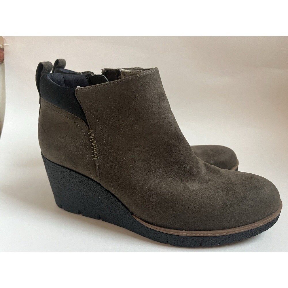 Dr. Scholl’s Berklie Wedge Ankle Boots Brown Suede-style Size 7.5